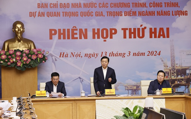 Deputy Prime Minister Tran Hong Ha speaks at a meeting of the natonal steering committee for key energy projects, Hanoi, March 13, 2024. Photo courtesy of the government’s news portal.