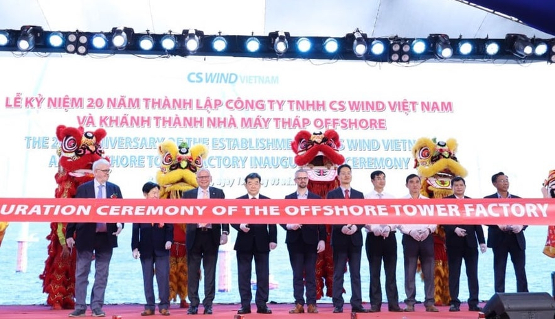 CS Wind Vietnam opens its offshore wind tower factory in Ba Ria-Vung Tau province, southern Vietnam, March 13, 2024. Photo courtesy of CS Wind.