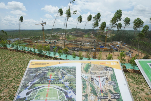 A digital rendering showing the layout of presidential palace compound at the new capital city site in Penajam Paser Utara, East Kalimantan, Indonesia. Photo courtesy of AP.