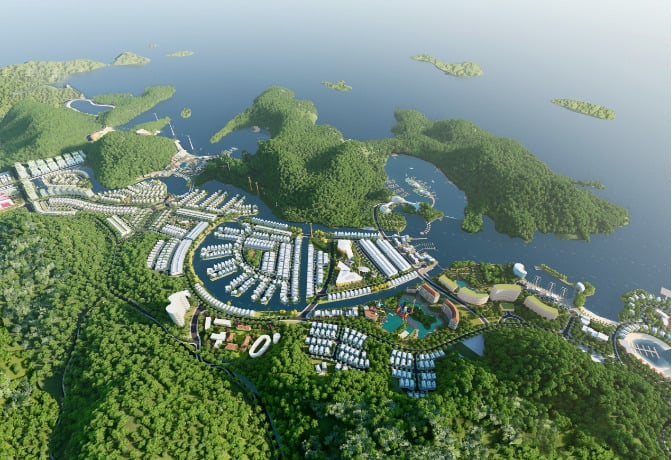 An illustration of Cat Ba Amatina urban-tourism project on Cat Ba archipelago in Cat Hai district, Hai Phong city, northen Vietnam. Photo courtesy of Vinaconex ITC.