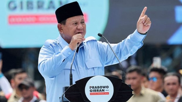 Defense Minister Prabowo Subianto becomes winner of the 2024 presidential election. Photo courtesy of channelnewsasia.com.