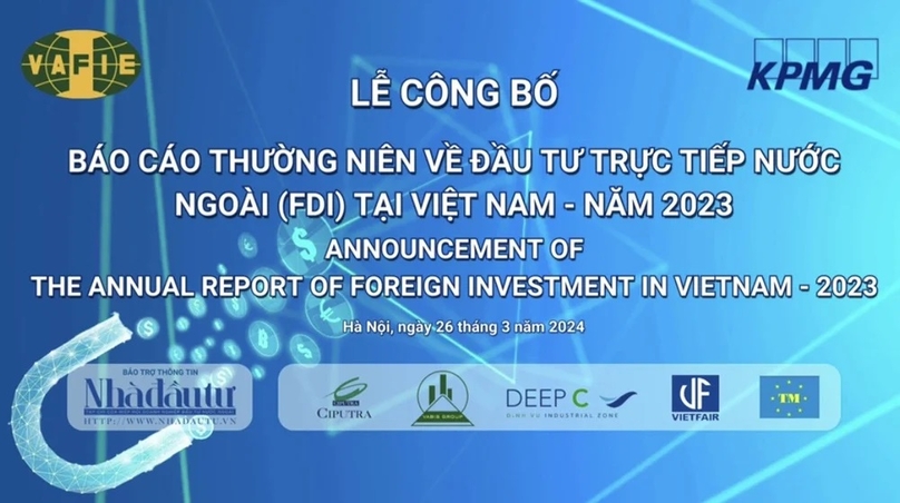 The VAFIE will release its annual report on FDI in Vietnam 2023 in Hanoi on March 26, 2024. Photo by The Investor.