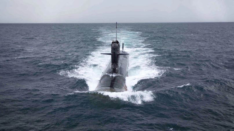 The Scorpene-class submarine can carry 31 crew members and 18 torpedoes and missiles. Photo courtesy of AFP/Vietnam News Agency.