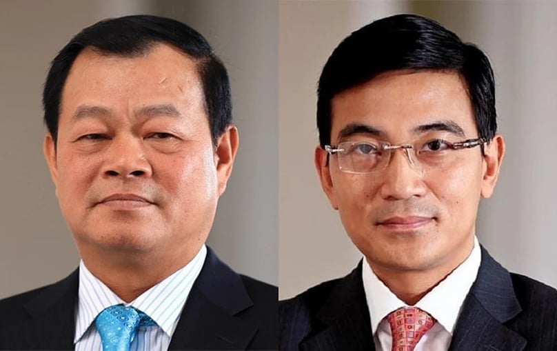 Former chairman of the Ho Chi Minh Stock Exchange (HoSE) Tran Dac Sinh (left) and deputy general director of the bourse Le Hai Tra. Photo courtesy of the police.