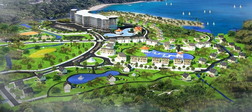 A view of the Tan Thanh Tourist Complex covering 42.95 hectares in Nhon Hoi Economic Zone, Binh Dinh province, south-central Vietnam. Photo courtesy of Binh Dinh’s Department of Planning and Investment.