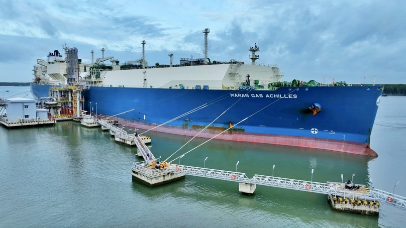 An LNG tanker arrived at LNG Thi Vai terminal in Ba Ria-Vung Tau province, southern Vietnam. Photo courtesy of PV Gas.