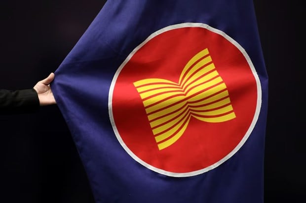 The flag of ASEAN. Photo courtesy of Reuters/Vietnam News Agency.
