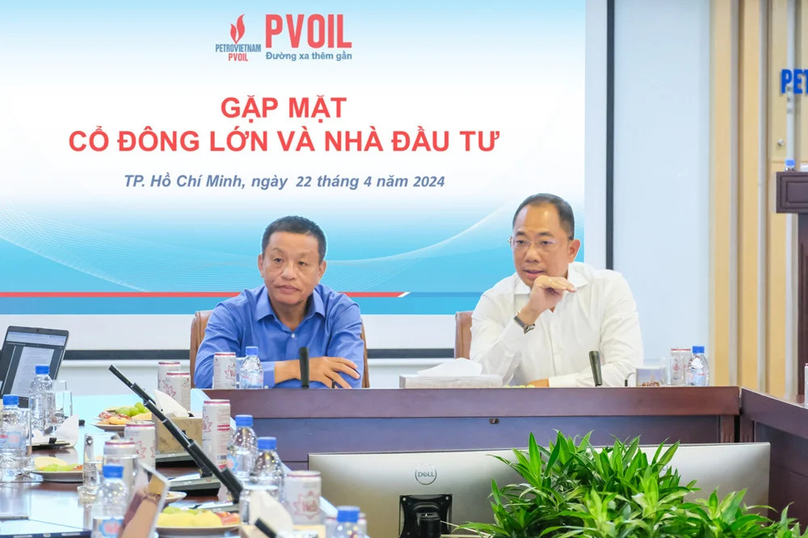 PVOIL leaders at a meeting with major shareholders and investors in Ho Chi Minh City on April 22, 2024. Photo courtesy of the company.