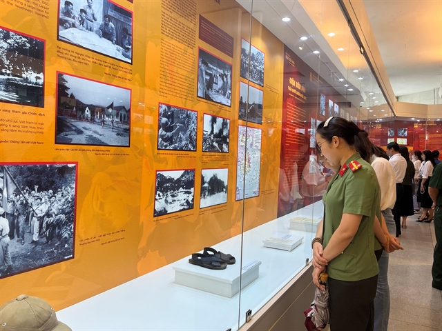  Visitors to the exhibition at Ho Chi Minh Museum in Hanoi. Photo courtesy of Vietnam News.