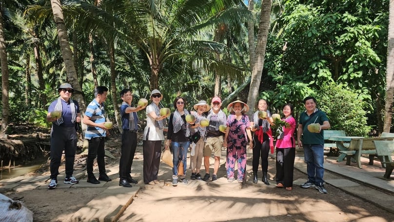 Eco-tour participants in Ben Tre province, southern Vietnam. Photo courtesy of travel firm C2T.