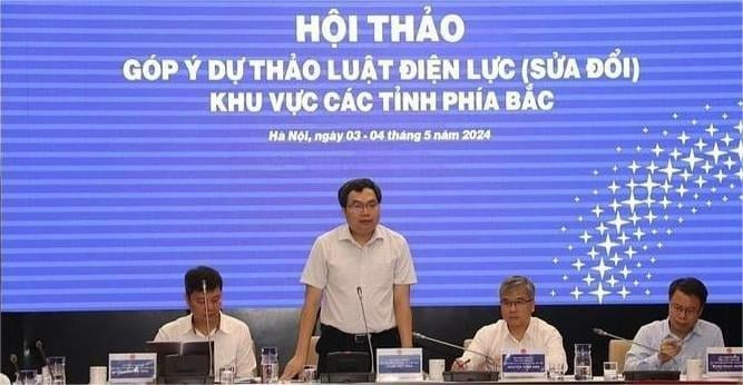 Tran Viet Hoa, head of the Electricity Regulatory Authority of Vietnam under the Ministry of Industry and Trade, speaks at a conference on draft amendments to the Law on Electricity in Hanoi, May 3-4, 2024. Photo courtesy of the trade ministry.
