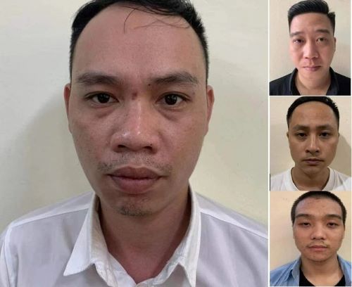 Four suspects were arrested in a fraud ring led by Nguyen Huu Hoang. Photo courtesy of the police.