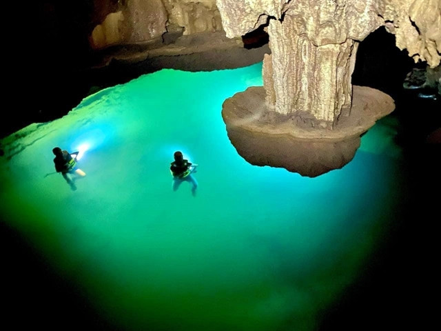 A new lake has been discovered inside the pristine Thung Cave within the World’s Natural Heritage Phong Nha-Kẻ Bàng National Park in Quang Binh province, central Vietnam. Photo courtesy of Quangbinh Tourism.