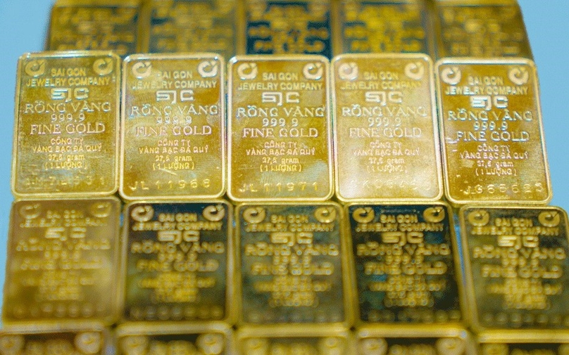  SJC-branded gold bars. Photo courtesy of VietnamNet online newspaper. 