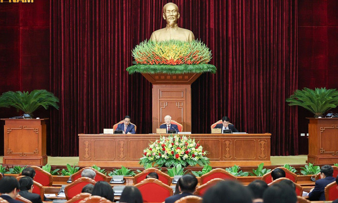 The 13th Party Central Committee commences its ninth session in Hanoi on May 16, 2024. Photo courtesy of the government's news portal.