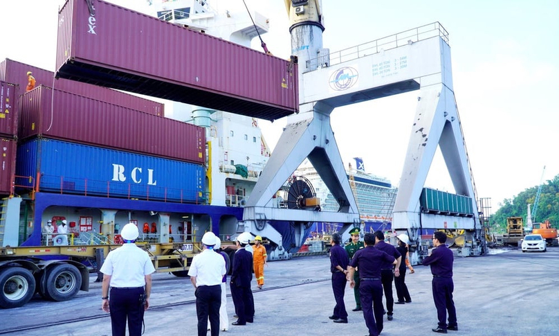 Cargo unloaded at Chan May seaport, Thua Thien-Hue province, central Vietnam. Photo courtesy by The Investor/Dinh Duy.