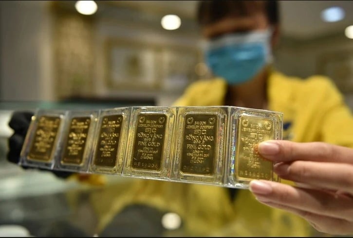 SJC-branded gold bars. Photo courtesy of Vietnam News Agency.