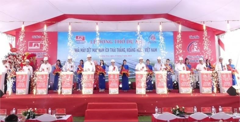 South Asia Knitwear Limited holds a groundbreaking ceremony for a factory in Thanh Hoa province, central Vietnam, May 25, 2024. Photo courtesy of Cong Thuong (Industry & Trade) newspaper.