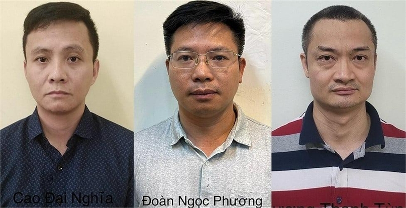 From left: Cao Dai Nghia, Doan Ngoc Phuong and Khuong Thanh Tung. Photo courtesy of the police.