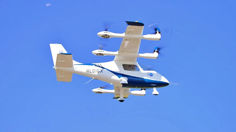 The Optionally Piloted Personal/Passenger Air Vehicle (OPPAV) flying taxi, manufactured by the Korea Aerospace Research Institute and Hyundai Motors Company. Photo courtesy of thejakartapost.com.