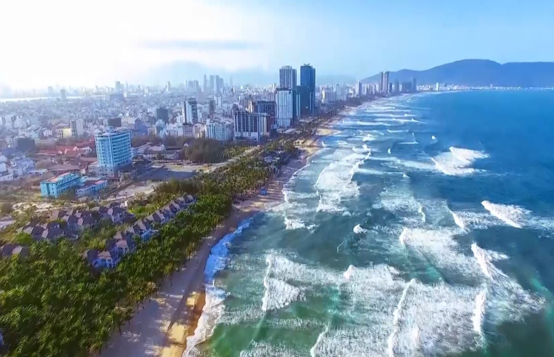 My Khe beach, Danang city, central Vietnam. Photo courtesy of Danang Radio and Television Station.