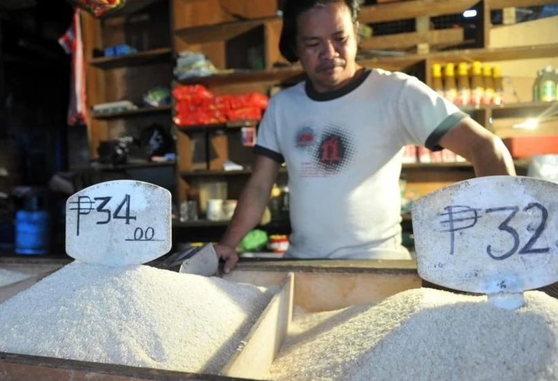 A rice store in Manila, the Philippines. Photo courtesy of AFP.