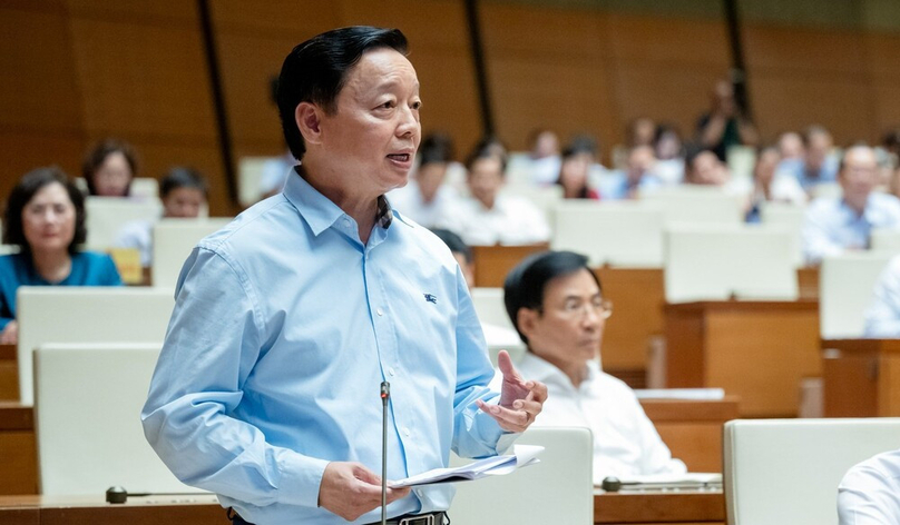  Deputy Prime Minister Tran Hong Ha addresses the National Assembly session on June 4, 2024. Photo courtesy of the legislature.