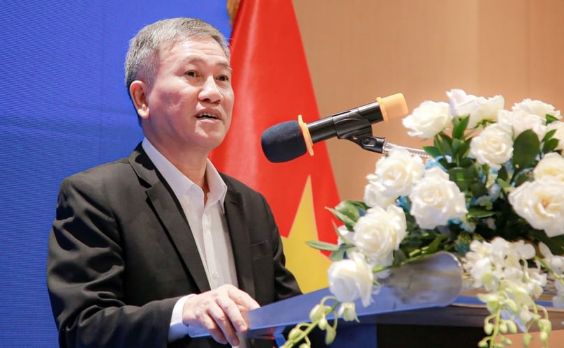 Director of Danang’s Department of Information and Communications Nguyen Quang Thanh speaks at the forum on Vietnam-South Korea ICT cooperation in Danang, June 10, 2024. Photo courtesy of Danang newspaper.