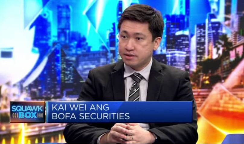 Kai Wei Ang, ASEAN economist at BofA Securities, speaks on CNBC's “Squawk Box” program. Photo courtesy of CNBC. 
