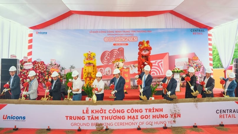 Lễ khởi công trung tâm thương mại GO! Hưng Yên tại tỉnh Hưng Yên, miền Bắc Việt Nam, ngày 26 tháng 6 năm 2024. Ảnh do Central Retail cung cấp.