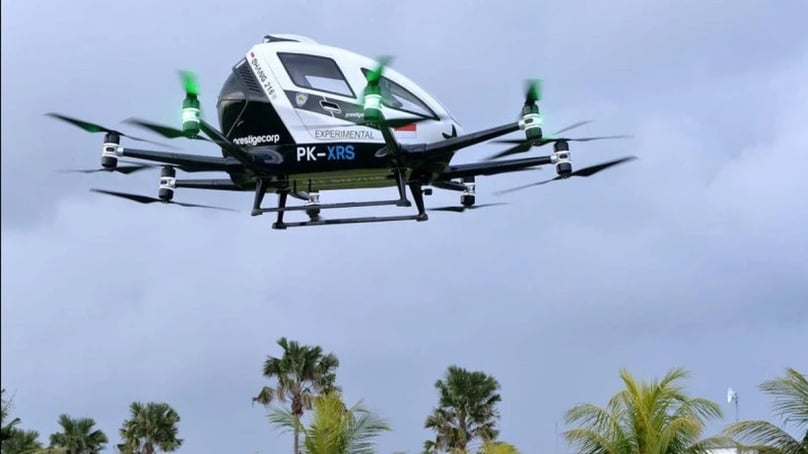 A flying taxi. Photo courtesy of https://voi.id/en/economy.