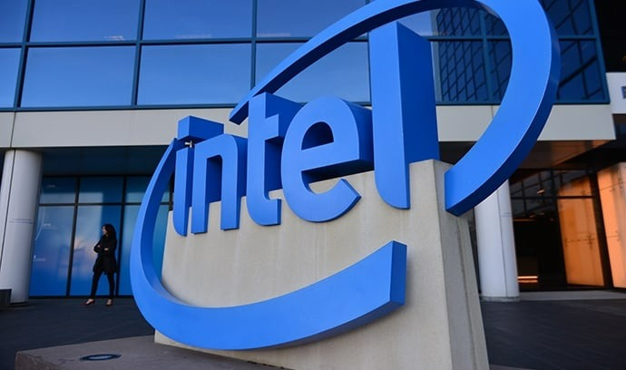 Logo of Intel at a unit in Malaysia. Photo courtesy of the corporation.