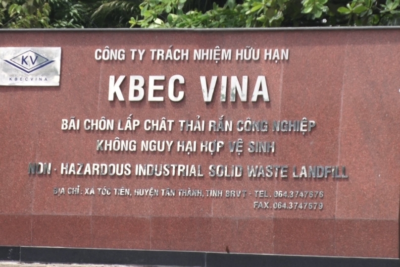 Kbec Vina waste treatement facility in Ba Ria-Vung Tau province, southern Vietnam. Photo courtesy of Dai Bieu Nhan Dan (People's Representatives) newspaper.