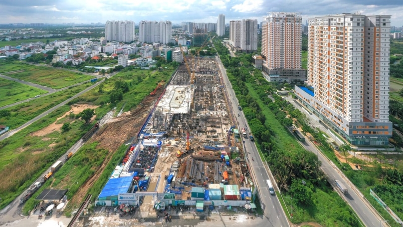 A real estate project in progress in Ho Chi Minh City, southern Vietnam. Photo by The Investor/Quynh Danh.