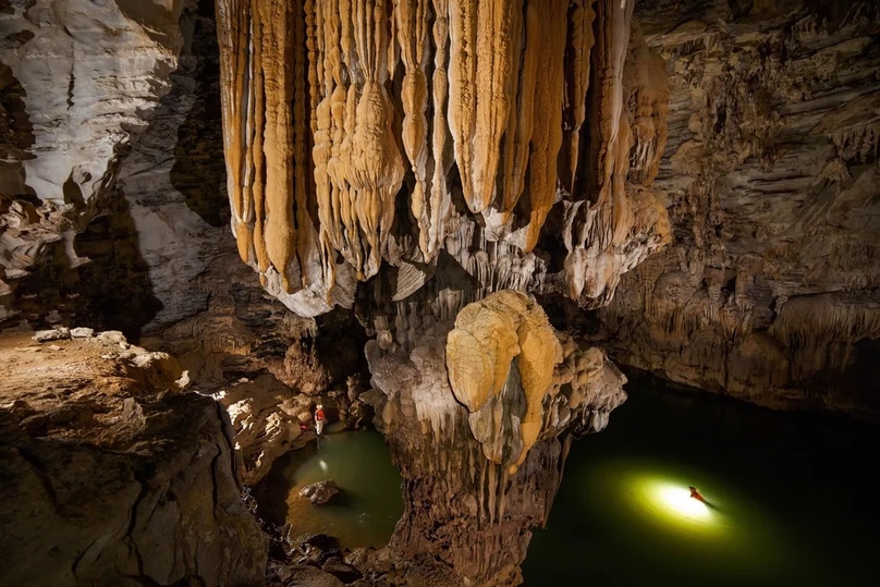 Tu Lan cave system boasts phenomenal natural falls and karst formations inside two unbelievable river caves.