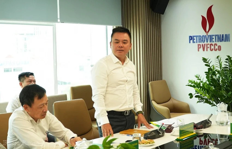  PVFCCo chairman Nguyen Xuan Hoa speaks at a working session with Petrovietnam leaders, July 12, 2024. Photo courtesy of the company.