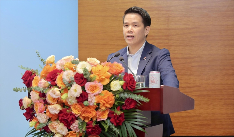 PV Gas general director Pham Van Phong speaks at the conference. Photo courtesy of the corporation.