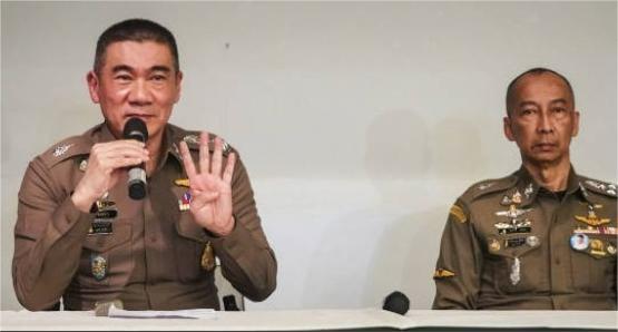 Bangkok police commissioner Thithi Saengsawang speaks at the press briefing on the case. Photo courtesy of Getty/VNA.