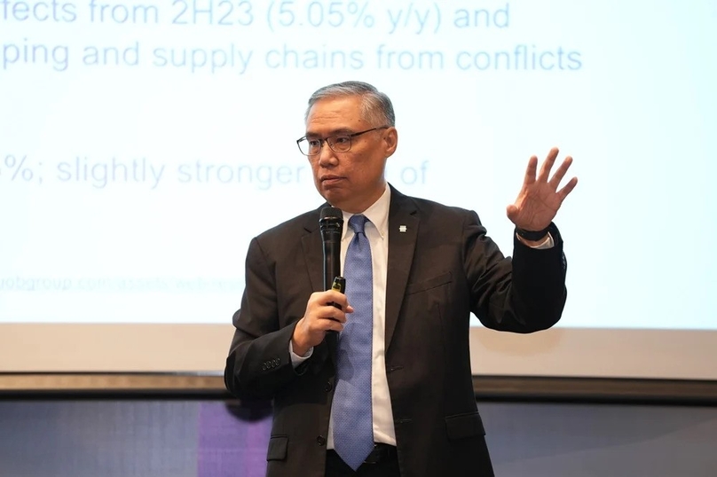 Suan Teck Kin, UOB executive director, Global Economics and Markets Research, speaks at the launch of the UOB Business Outlook Study 2024 report, July 16, 2024. Photo courtesy of UOB.