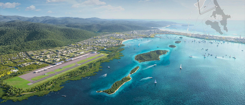 Proposed location for the Van Phong airport in Khanh Hoa province, central Vietnam. Photo courtesy of the provincial Investment Promotion Agency.