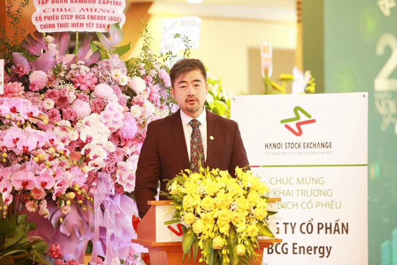 BCG Energy chairman Ng Wee Siong Leonard speaks at the event, July 31, 2024. Photo courtesy of Bamboo Capital.