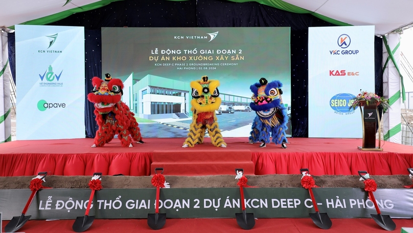 Groundbreaking ceremony of KCN Deep C Industrial Park within Deep C Industrial Zones in Hai Phong city, northern Vietnam, August 2, 2024. Photo courtesy of KCN Vietnam.