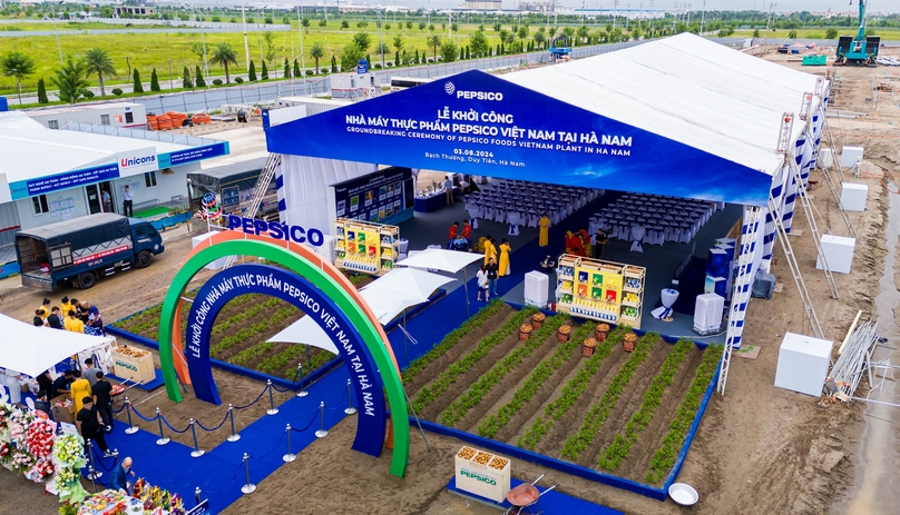 The groundbreaking ceremony at PepsiCo Foods Vietnam’s plant in Ha Nam province, northern Vietnam on August 4, 2024. Photo courtesy of the company.