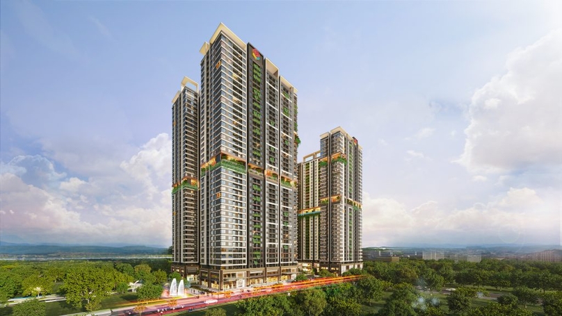 Illustration of Thuan An 1 building within Thuan An 1 & 2 high-rise residential complex in Binh Duong province, southern Vietnam. Photo courtesy of Phat Dat Real Estate.