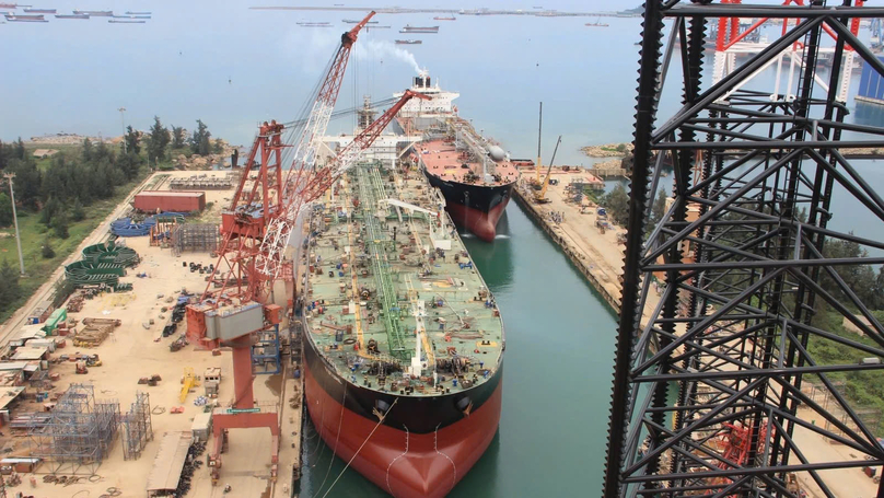 Shipbuilding in progress at the Dung Quat Shipyard. Photo courtesy of the company.