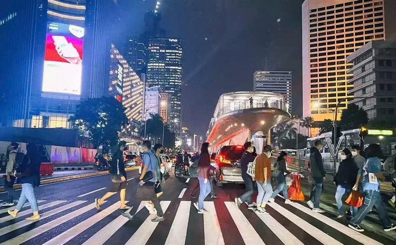   Jalan di Jakarta Pusat. Foto milik jakartaglobe.id.