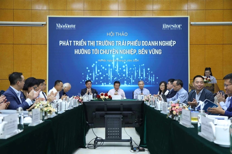 A workshop on Veitnam's corporate bond market organized by The Investor, Hanoi, August 16, 2024. Photo by The Investor/Trong Hieu.