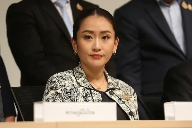 Paetongtarn Shinawatra at a press conference in Bangkok on August 15. Photo courtesy of Xinhua/VNA.
