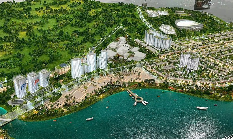 An illustration of the urban area-AI center project invested by the FPT Quy Nhon consortium in Binh Dinh province, south-central Vietnam.