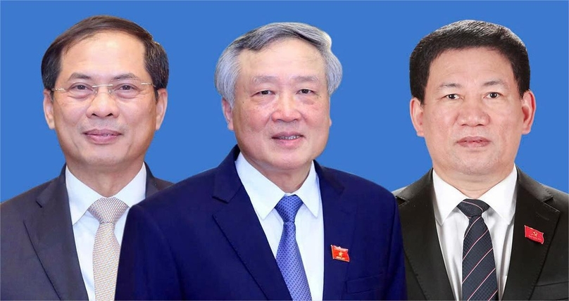 Vietnam's new Deputy Prime Ministers (from left): Bui Thanh Son, Nguyen Hoa Binh and Ho Duc Phoc. Photo courtesy of Tuoi Tre (Youth) newspaper.